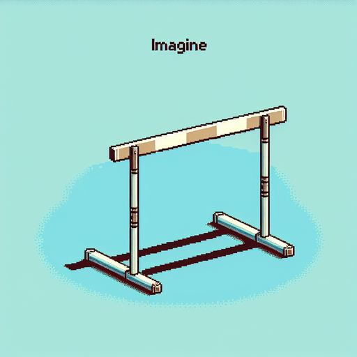 a single tubular olympic hurdle. seen from the front. pixelated. 8 bit.
Single Game Texture. In-Game asset. 2d. Blank background. High contrast. No shadows.