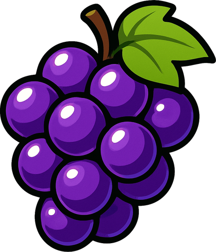 Shiney grape vector.
In-Game asset.  2d.  High contrast.  No shadows