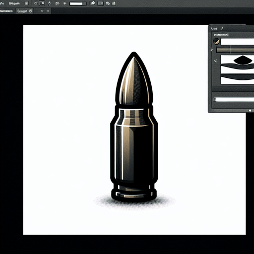 A single bullet.
Single Game Texture. In-Game asset. 2d. Blank background. High contrast. No shadows.