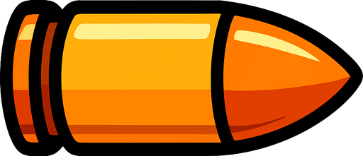 bullet.
In-Game asset.  2d.  High contrast.  No shadows