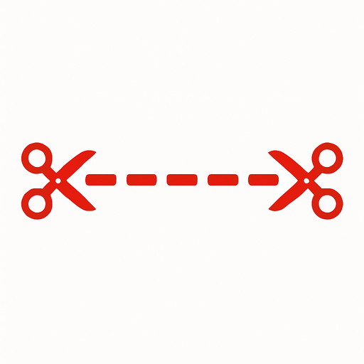 Picture of a straight cutting line in red..
In-Game asset.  2d.  High contrast.  No shadows