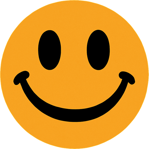 Circle smile human face.
In-Game asset.  2d.  High contrast.  No shadows. Cartoon