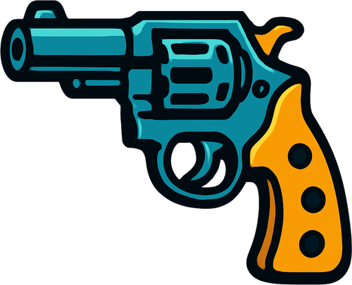 revovler.
In-Game asset.  2d.  High contrast.  No shadows