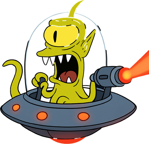 Make my character inside an UFO armed with a laser cannon and make him drive it