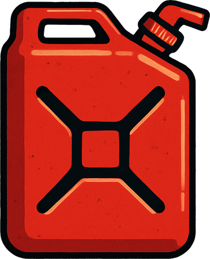 Kirmizi benzin bidonu.
In-Game asset.  2d.  High contrast.  No shadows