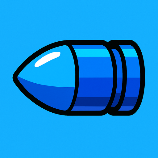 Bala azul.
In-Game asset.  2d.  High contrast.  No shadows