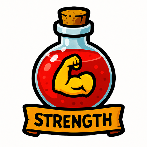 streng poiton.
In-Game asset.  2d.  High contrast.  No shadows