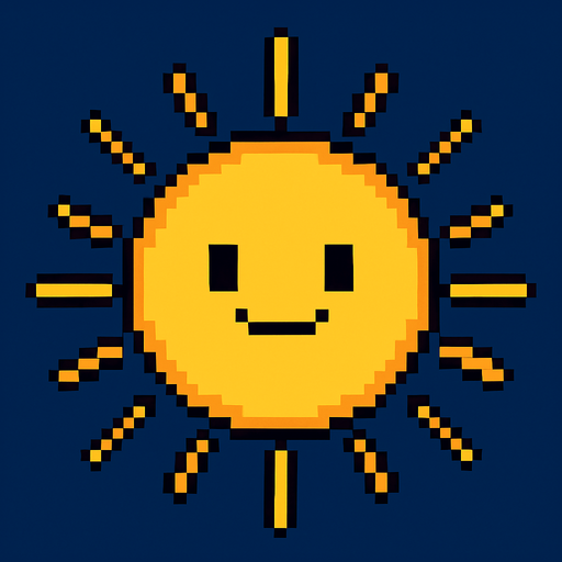 sol pixelart.
In-Game asset.  2d.  High contrast.  No shadows