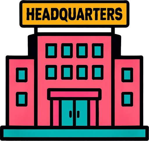 Headquarters.
In-Game asset.  2d.  High contrast.  No shadows