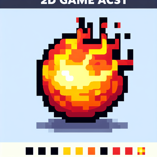 ball of fire sprite art
Single Game Texture. In-Game asset. 2d. Blank background. High contrast. No shadows.