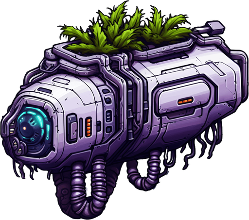 Alien organic tank, seen from above, no perspective.
Single Game Texture. In-Game asset. 2d. Pixelart. White background. Blank background. Low detail. High contrast.