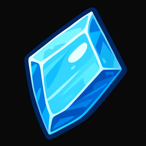 Льдинка как стеклышко.
In-Game asset.  2d.  High contrast.  No shadows