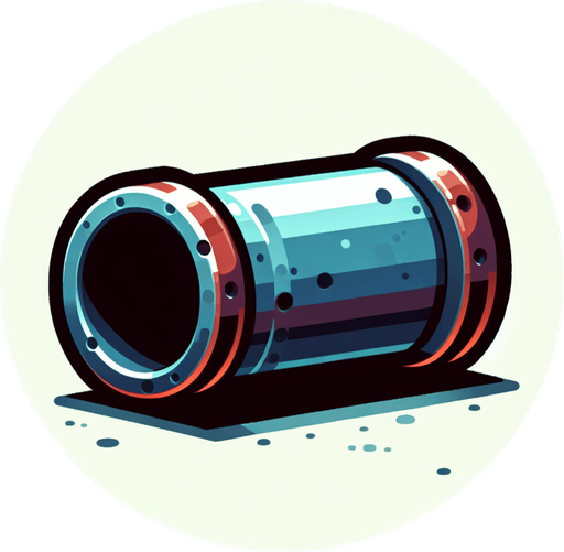 Pipe.
Single Game Texture. In-Game asset. 2d. Blank background. High contrast. No shadows.