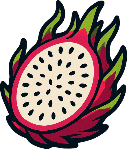 A dragonfruit.
In-Game asset.  2d.  High contrast.  No shadows