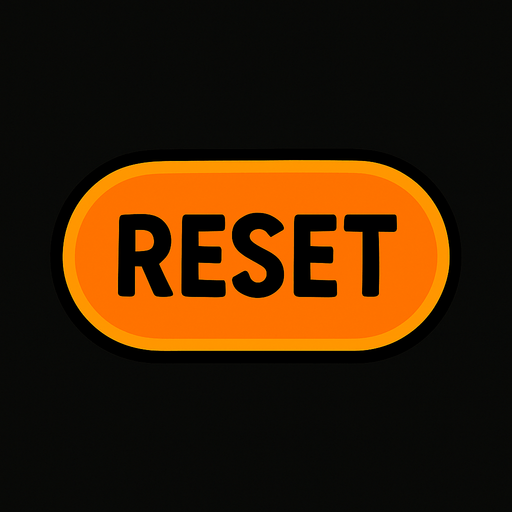 Reset button.
In-Game asset.  2d.  High contrast.  No shadows