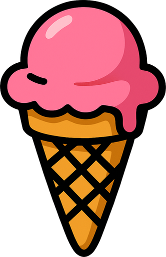 Cône de glace.
In-Game asset.  2d.  High contrast.  No shadows