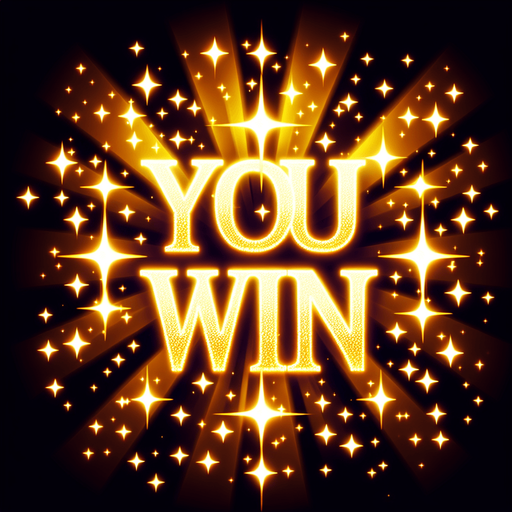 "You Win" written in glittering holy golden light..
Single Game Texture. In-Game asset. 2d. Blank background. High contrast. No shadows.