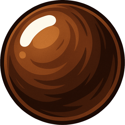 Kahverengi bilye.
In-Game asset.  2d.  High contrast.  No shadows