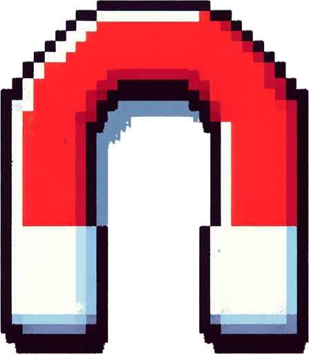 simple red and white magnet.
video game style
