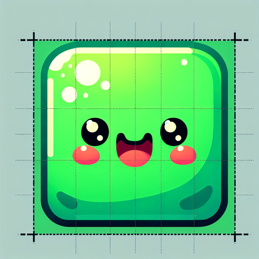 Perfectly square bright green game piece with cute happy face. Cartoon style. Cute art style. Simple vector style. No Shadows.
Single Game Texture. In-Game asset. 2d. Blank background. High contrast. No shadows.