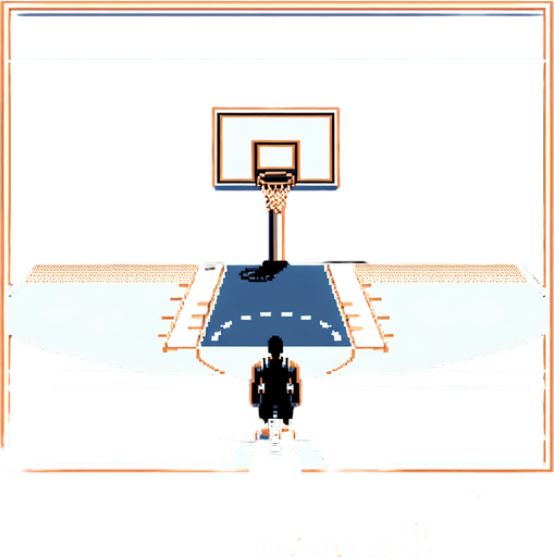background of a basketball court seen from the perspective of a player. pixelated. 8 bit.
Single Game Texture. In-Game asset. 2d. Blank background. High contrast. No shadows.