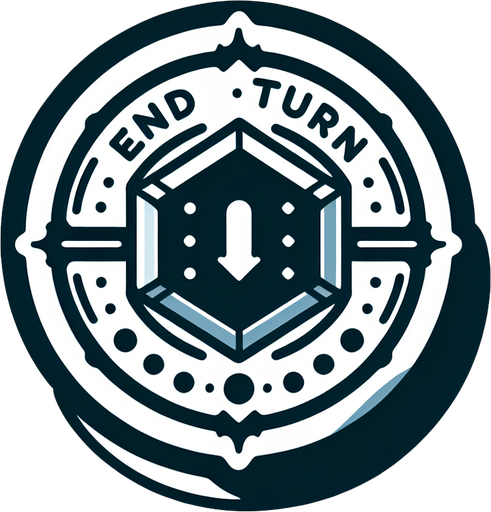 EndTurnButton.
Single Game Texture.  In-Game asset.  2d.  Blank background.  High contrast.  No shadows
