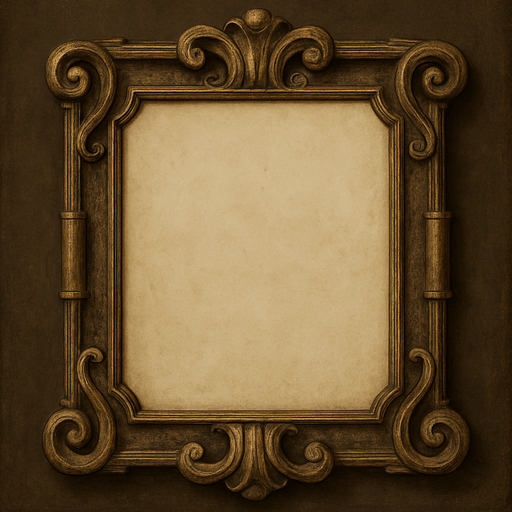 Historical frame with beige interior.