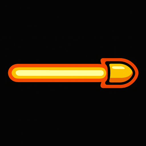 draw thick long laser bullet.
In-Game asset.  2d.  High contrast.  No shadows