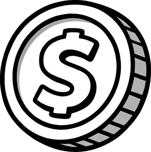 Silver coin.
In-Game asset.  2d.  High contrast.  No shadows