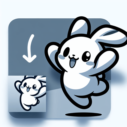 Cute cartoon rabbit, jumping upwards facing camera.
Single Game Texture. In-Game asset. 2d. Blank background. High contrast. No shadows.