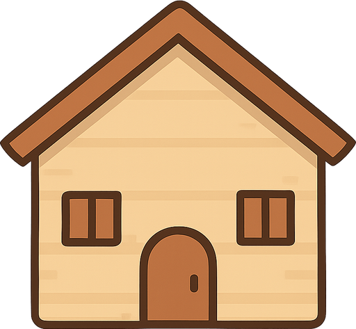 Tiny house. No background. Transparent background. Blank background. No shadows. 2d. In-Game asset. flat