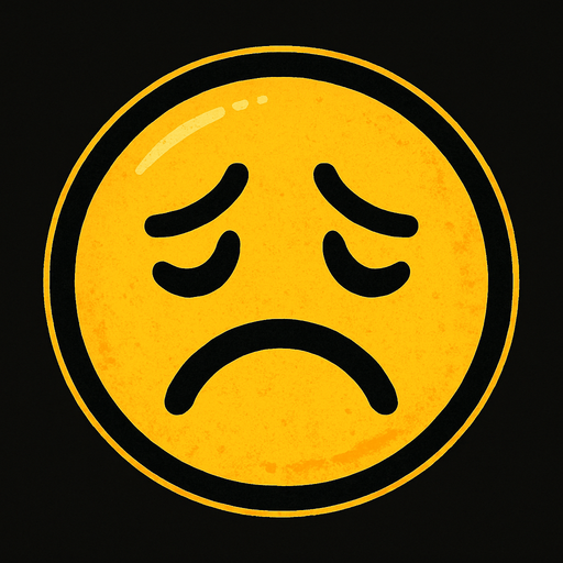 sad emoji.
In-Game asset.  2d.  High contrast.  No shadows