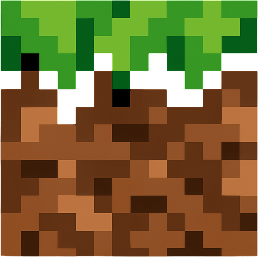 ground have mincraft ground trxture.
In-Game asset.  2d.  High contrast.  No shadows
