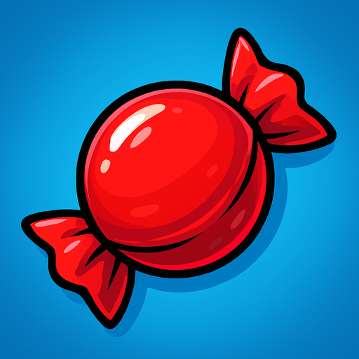 Kırmızı şeker.
In-Game asset.  2d.  High contrast.  No shadows
