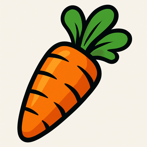 carrot.
In-Game asset.  2d.  High contrast.  No shadows