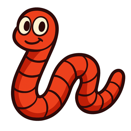 worm no background.
In-Game asset.  2d.  High contrast.  No shadows