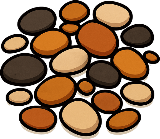 çakıl taşları.
In-Game asset.  2d.  High contrast.  No shadows