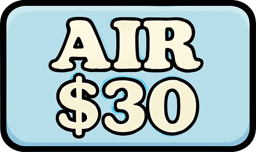 Make button very light blue and change test to say 'Air $30'