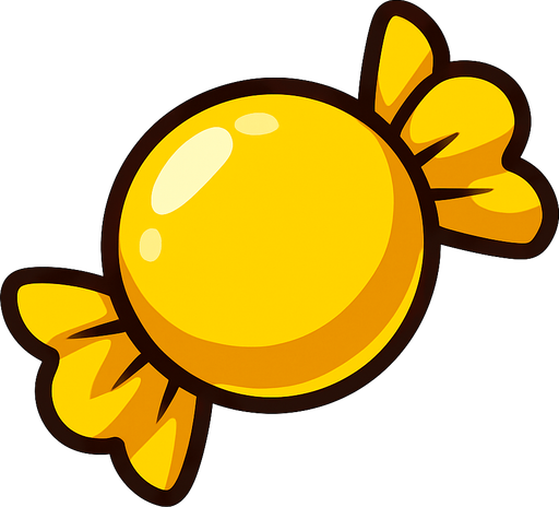 yellow candy.
In-Game asset.  2d.  High contrast.  No shadows