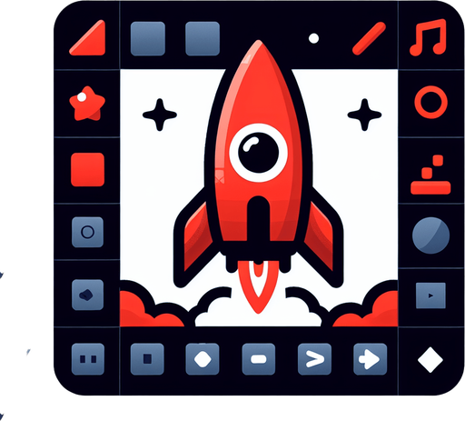 Red rocet.
Single Game Texture.  In-Game asset.  2d.  Blank background.  High contrast.  No shadows