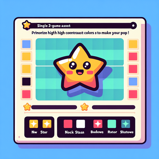 Star cartoon.
Single Game Texture.  In-Game asset.  2d.  Blank background.  High contrast.  No shadows