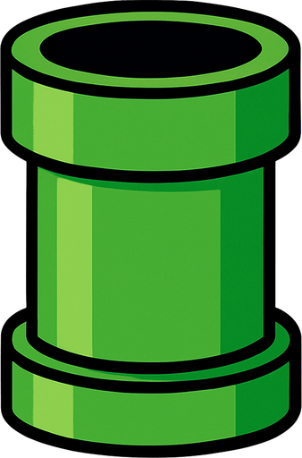 Green pipe.
In-Game asset.  2d.  High contrast.  No shadows