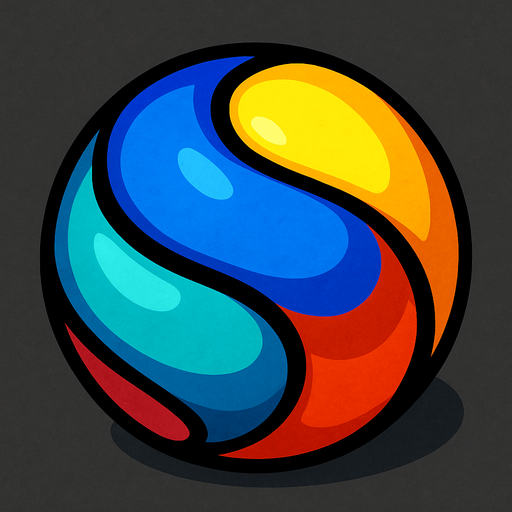 3d gibi duran küre top.
In-Game asset.  2d.  High contrast.  No shadows