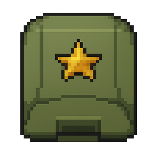 2d pixel art military base. No background. Transparent background. Blank background. No shadows. 2d. In-Game asset. flat