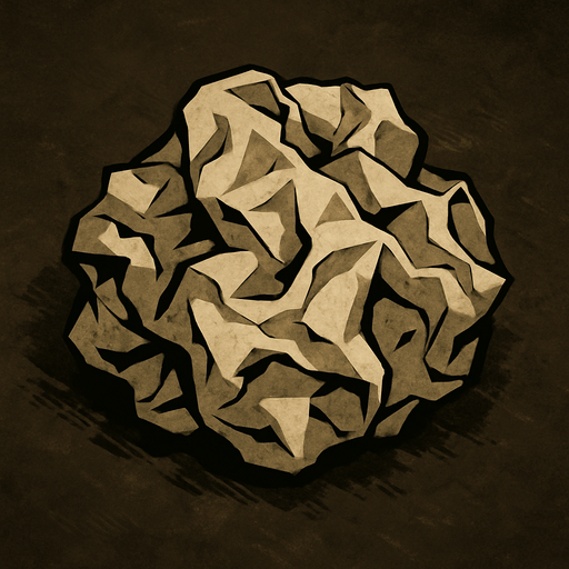crumpled paper.
In-Game asset.  2d.  High contrast