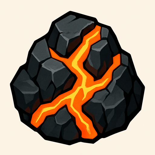 Stone volcanic.
In-Game asset.  2d.  High contrast.  No shadows