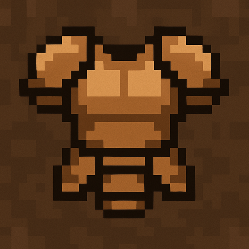 brown pixel light armor for 2d games.
In-Game asset.  2d.  High contrast.  No shadows