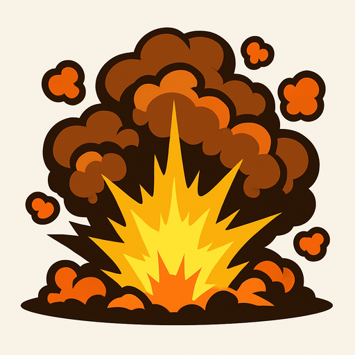 patlama efekti alev duman.
In-Game asset.  2d.  High contrast.  No shadows