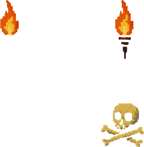 Make it retro pixelart arcade style and also aligne the torches
