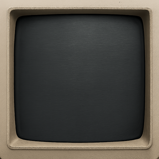 A blank CRT monitor screen with scanlines.
Realistic